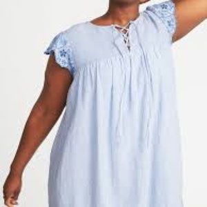 Old Navy - Blue Linen Stripe Dress
